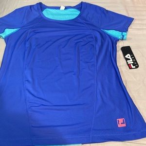 NWT FILA SPORT, blue striped shirt.